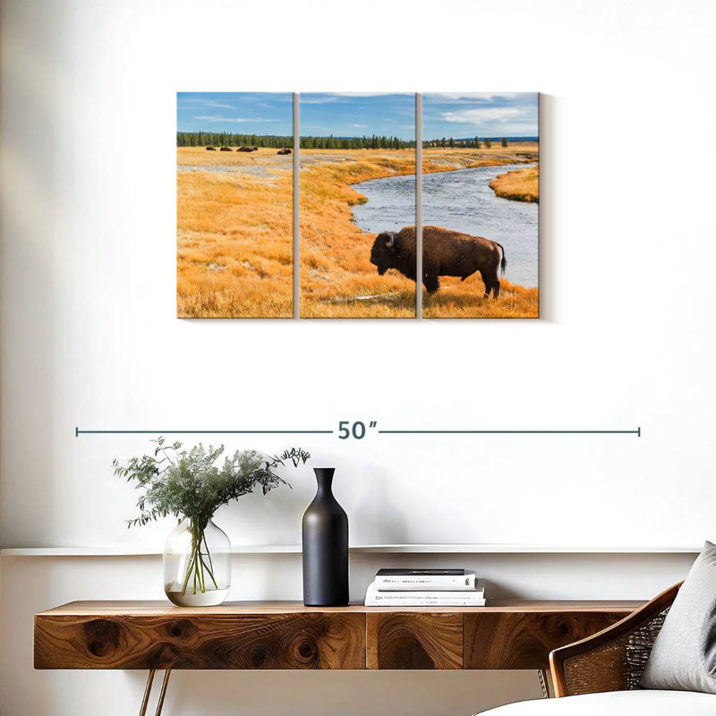 Brampt National Park Bison, 20" H x 33" W