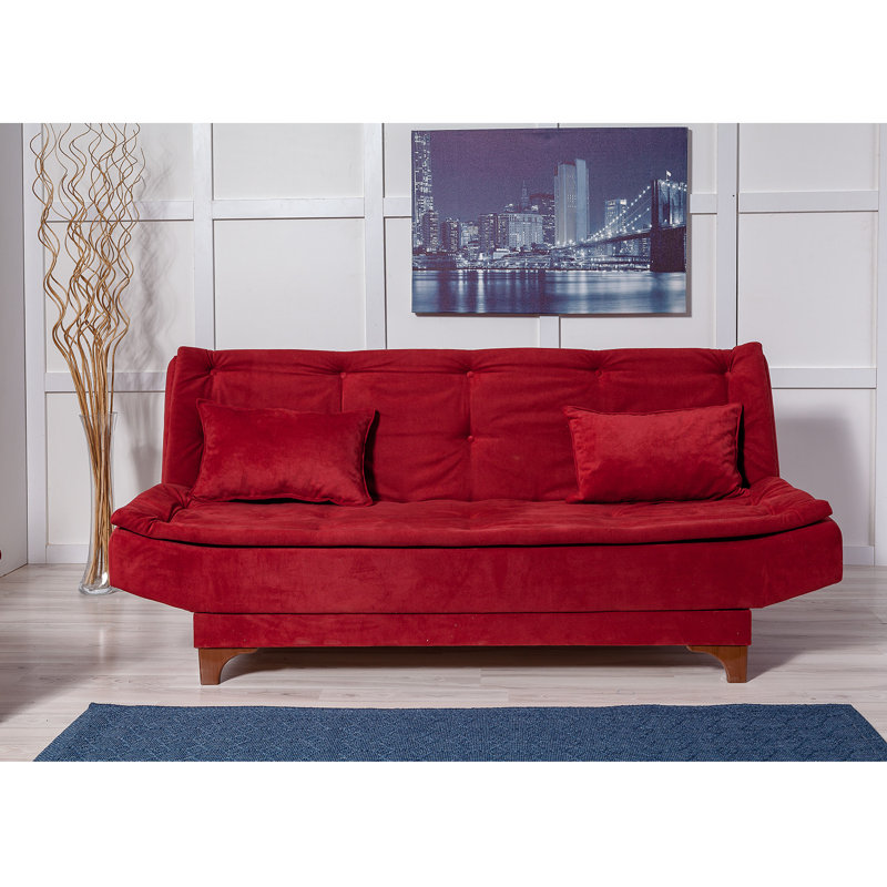 Canapé-lit rembourré 74,8 po Selp, Velours rouge Claret