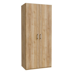 2-door wardrobe, made of engineered wood, mauvella oak, 88.9cm W x 210.5cm H x 54.2cm D