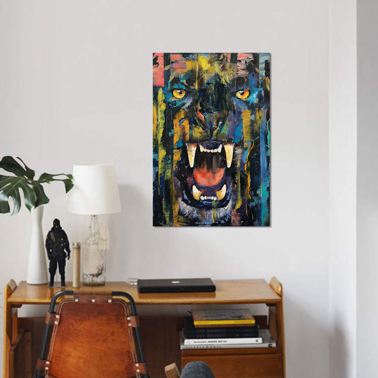 «Black Panther», reproduction sur toile, H 18 po x l 12 po x P 1,5 po, Toile tendue, Pas de tapis