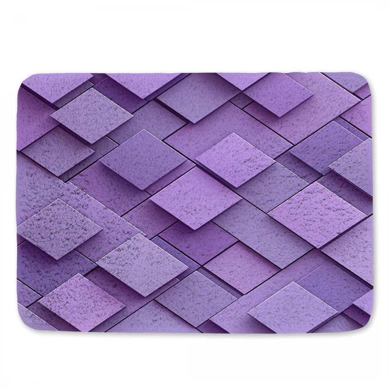 Tapis de bain carré à motif abstrait et minimaliste, L 24 po x l 17 po