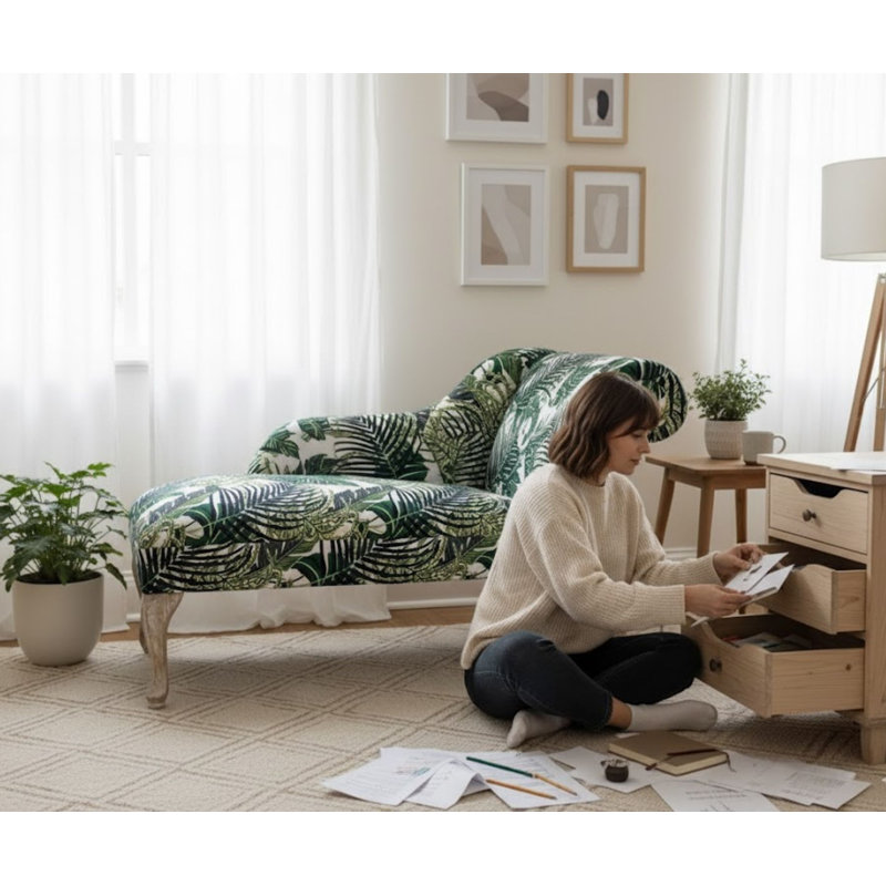 Elegant Upholstered Velvet Chaise Longue with Soft Foam Cushioning, Removable Legs, Perfect for Stylish Home Interiors