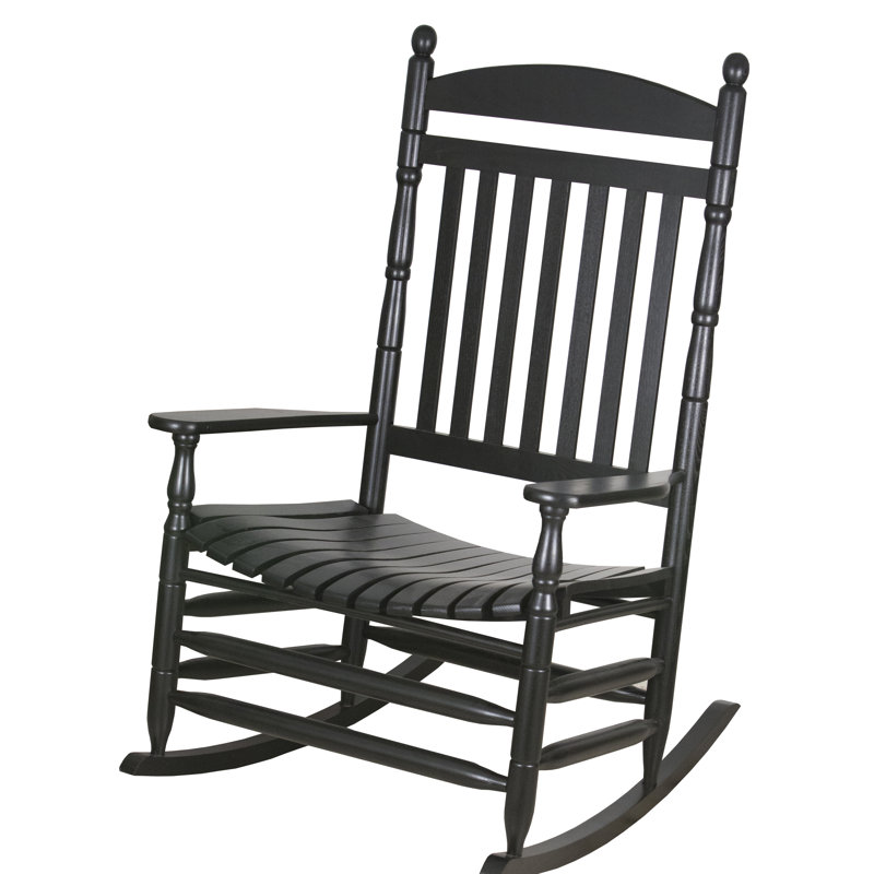 Chaise berçante en bois massif , Noir, noir, noir, noir