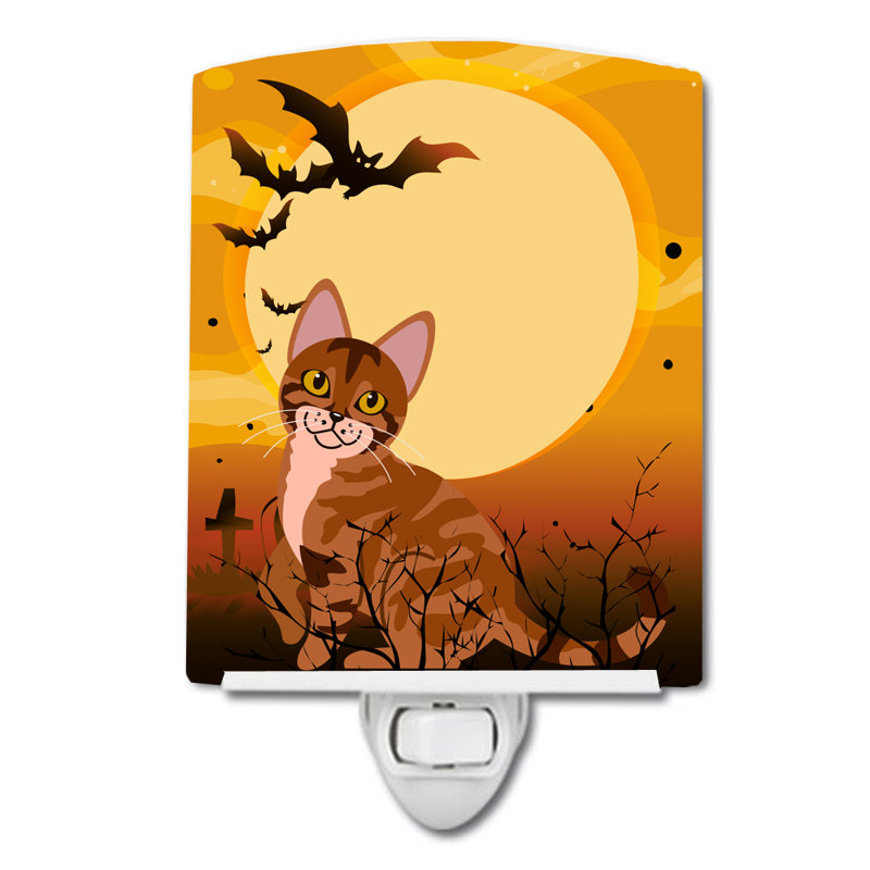 Éclairage de nuit en céramique pour chat sokoke Halloween