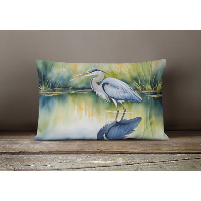 Blue Heron Stalking Prey Throw Pillow