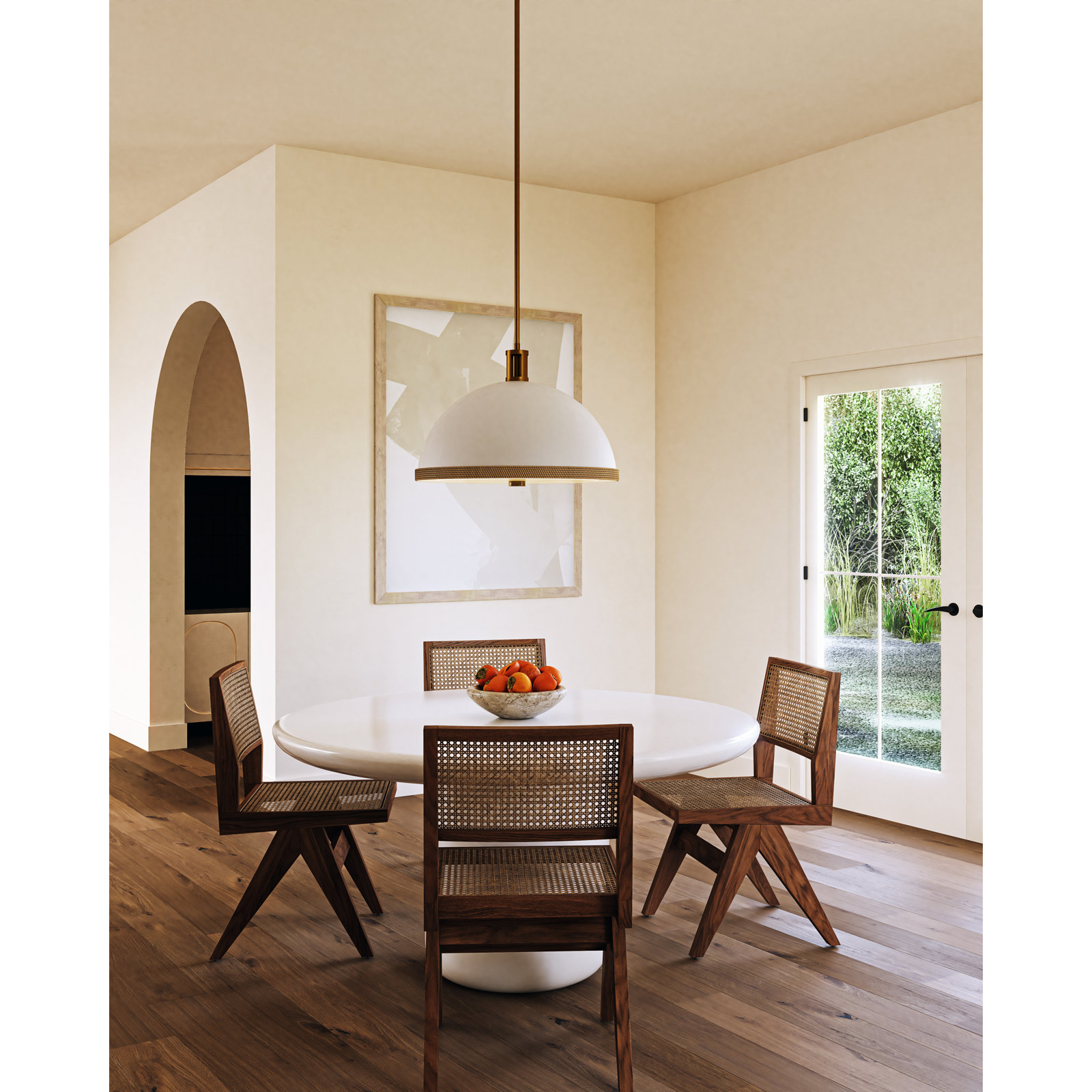 Doral Pendant, Matte White, 16.75"H x 24.25"W x 24.25"D