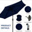 Parasol de marché 7,5 pi avec manivelle et inclinaison, auvent résistant aux rayons UV pour la piscine, la cour et le patio (sans base)