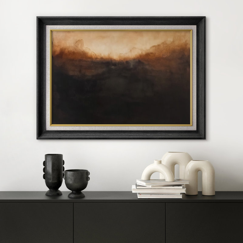 Œuvre encadrée de qualité supérieure - reproduction d'art abstrait pour décoration de salon - 26 po x 36 po, Noir
