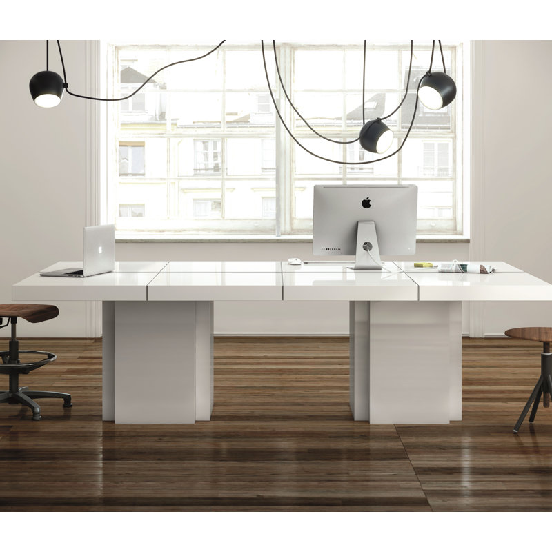 Laubestein Dining Table, White/White