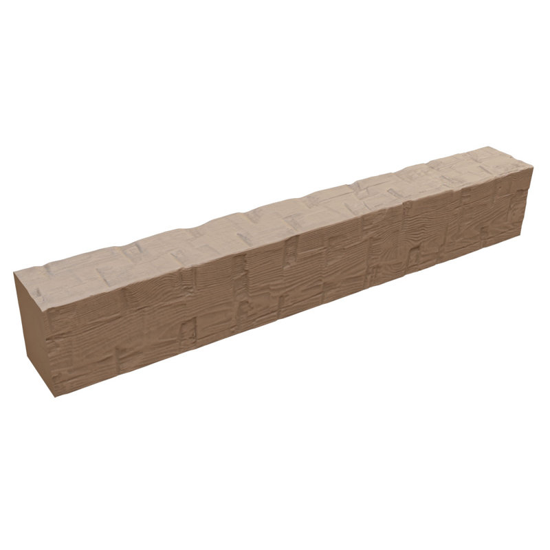 Reclaimed Axed Cut Heritage Timber Faux Wood Fireplace Mantel, Natural White Oak, 7.5" H x 90" W x 9.5" D