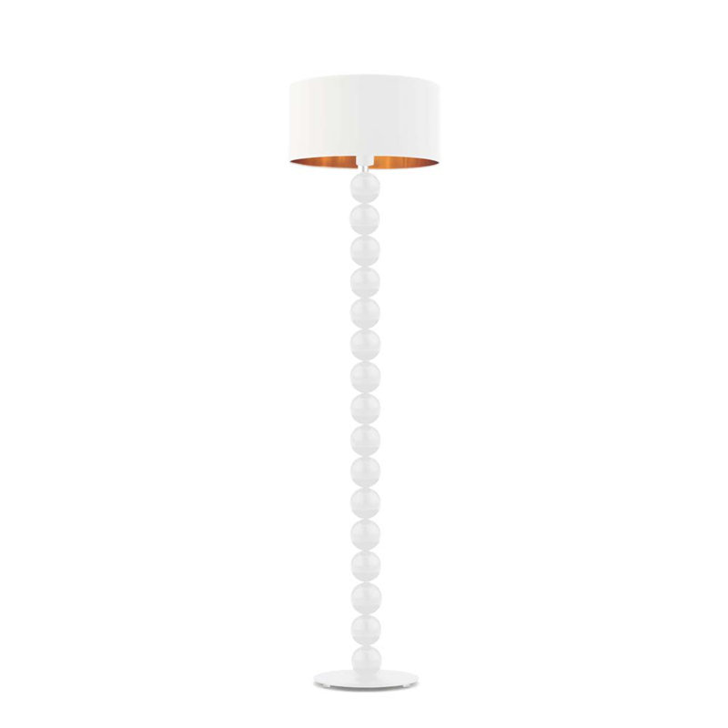 Moody 158cm Traditional Floor Lamp, White, White