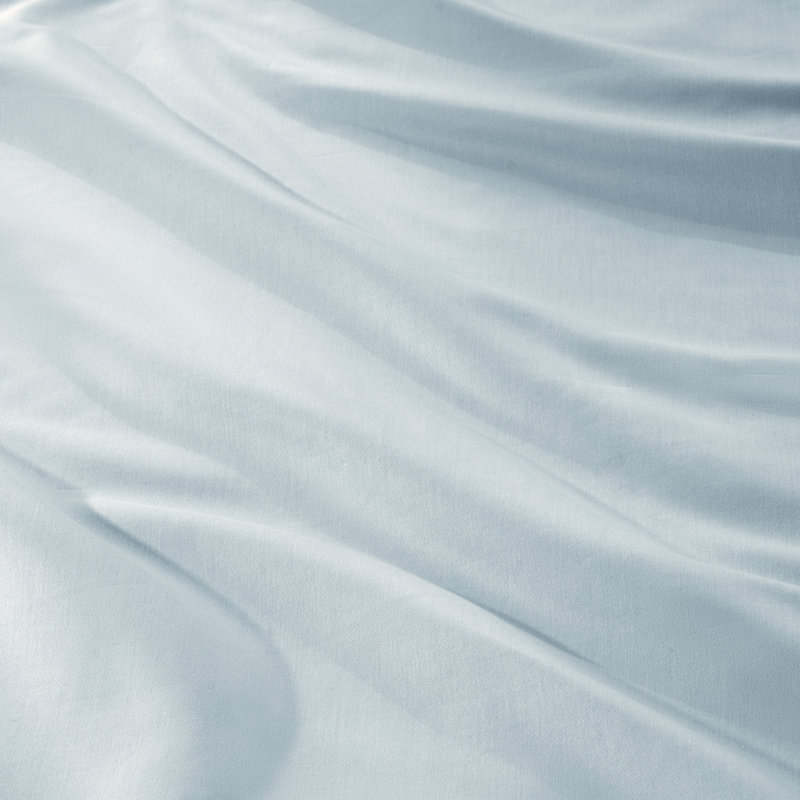 400 Thread Count Organic Cotton Sateen Duvet Cover Set, King Duvet Cover + 2 King Shams, Winter Blue
