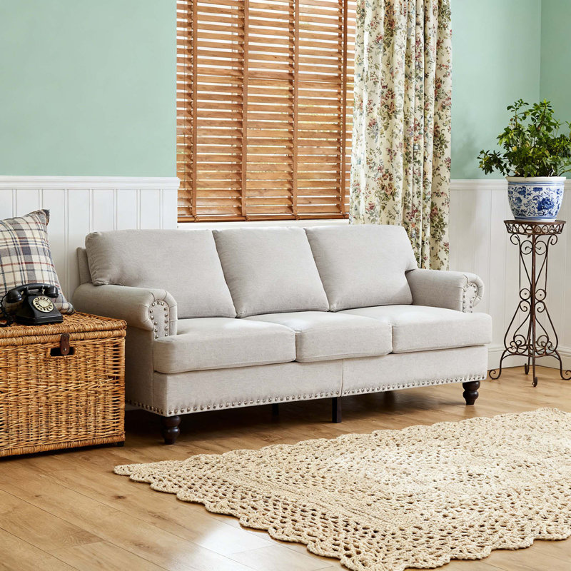 Canapé en tissu d'ameublement de 83 po, Beige