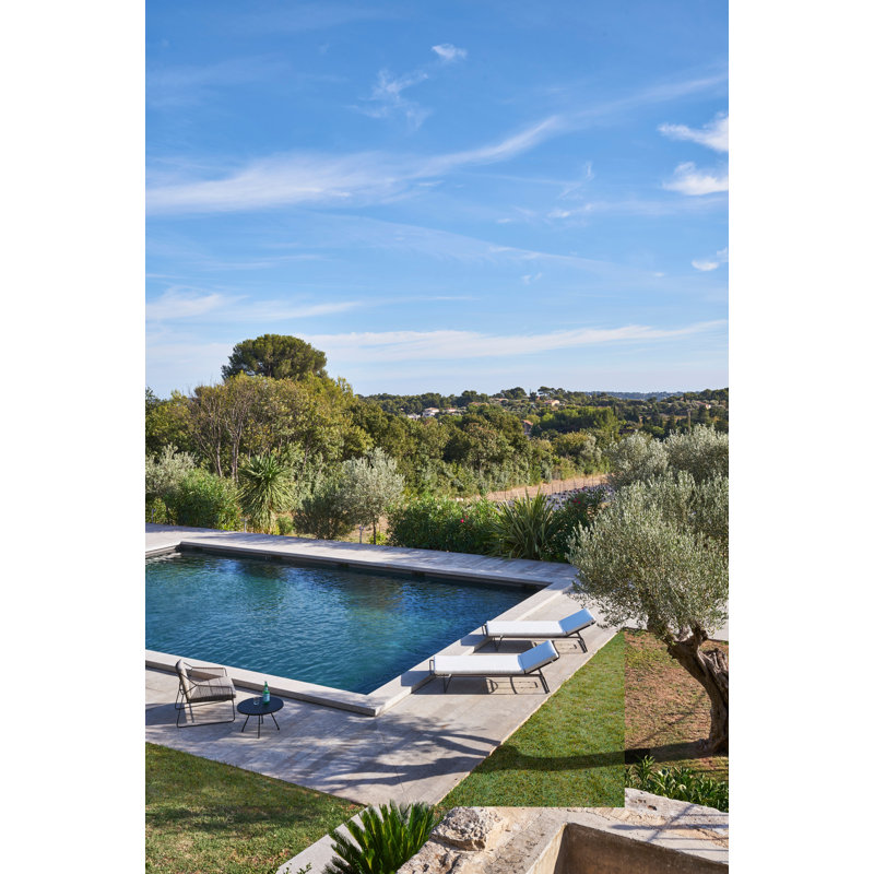 Chaise longue avec coussins Sandur Sun, Toile Sunbrella® naturel, Corde taupe / structure anthracite