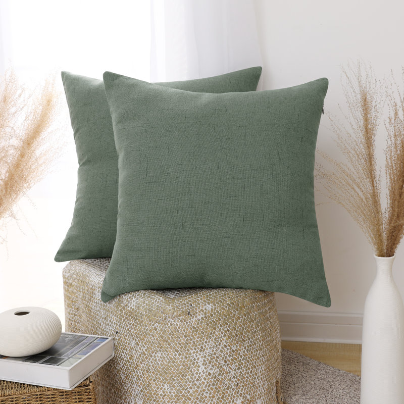  Square Pillow Cover, 26" x 26", Gray Green