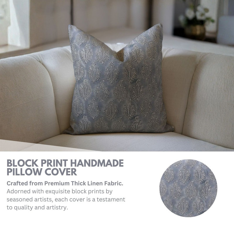 Linen Square Pillow Cover, 22" x 22"