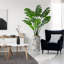 Arbre artificiel dans un pot de fleurs moderne, décoration d'arbre en soie artificielle Monstera (pot et arbre)-156323608-141567770