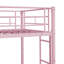 Lit superposé en métal rose avec lit gigogne - chambre à coucher moderne et élégante, solution peu encombrante, cadre pour la longévité, utilisation silencieuse et stable, capacité de bruit élevée, escalier sécuritaire, structure simple sur deux, facile à assembler