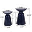 Table de bout S / 2 en métal bleu marine Modern "