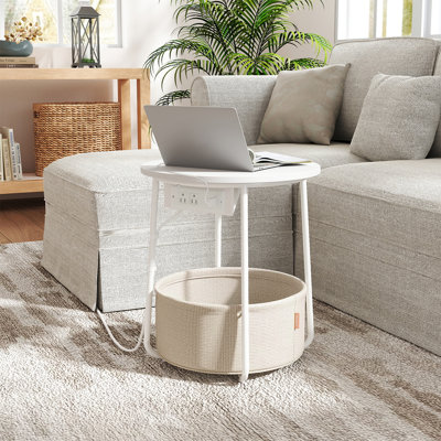 Side Table With Charging Station