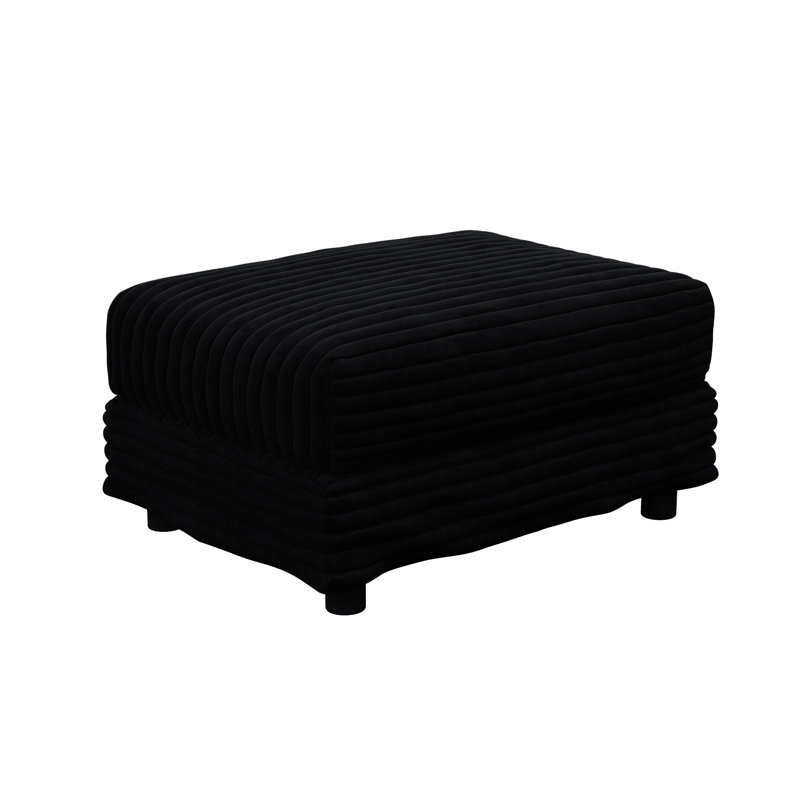 Black Corduroy For Home And Apartment Decoration, Combine With 2, 3, 4 Seater Sofas, Acts As Temporary Seat, Soft & Simple To Build Office Setup, Small Coffee Table, Assembly