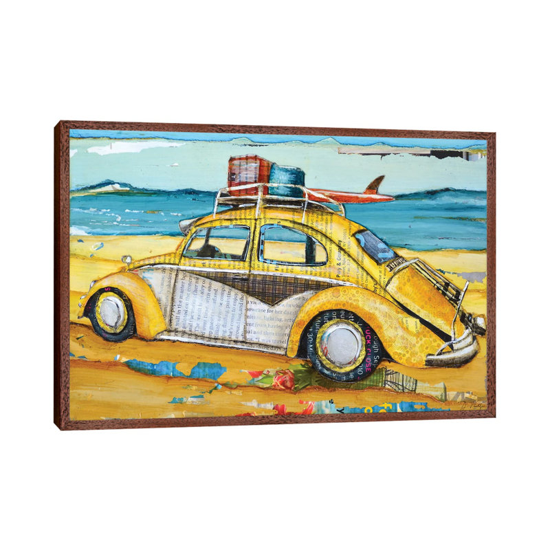 Love Buggy by Danny Phillips - Print on Canvas, Classic Brown Wood Framed, 66.04cm H x 101.6cm W x 3.81cm D