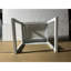 Table de chevet moderne blanche avec tiroir, table de chevet minimaliste avec poignée en bois, table de bout compacte