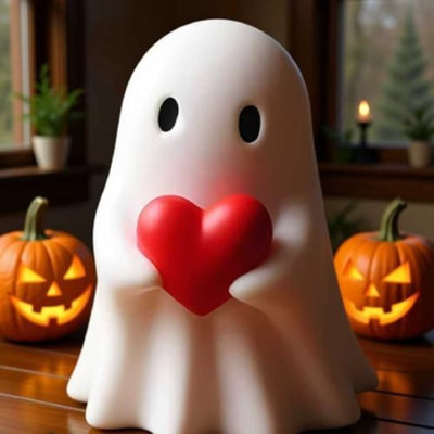 Cadeaux de la Saint-Valentin pour lui ses femmes, figurine fantôme - statue fantôme fantôme en résine, joli cœur rouge fantôme décor de la Saint-Valentin