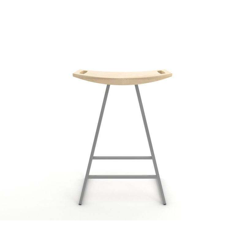 Robert Counter Stool with Metal Frame, Maple, Gray