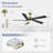 60 Inch Ceiling Fan With Light And Remote, Large Ceiling Fan With Quiet Reversible Dc Motor, 6-Speeds, 5 Blades, Indoor/Outdoor Modern Ceiling Fans For Patios, Living Room, Garage-1898775253