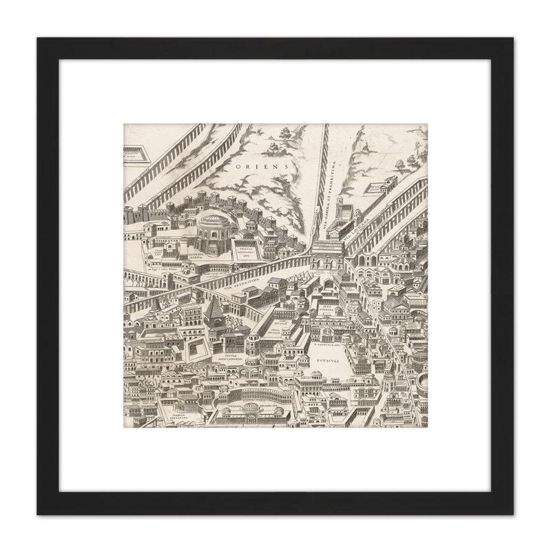 Map Rome City Centre Roman Time - Single Picture Frame Print