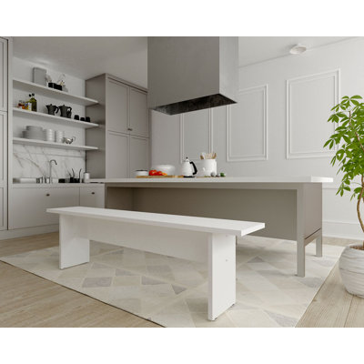 NoMad 68" Modern Dining Bench in White
