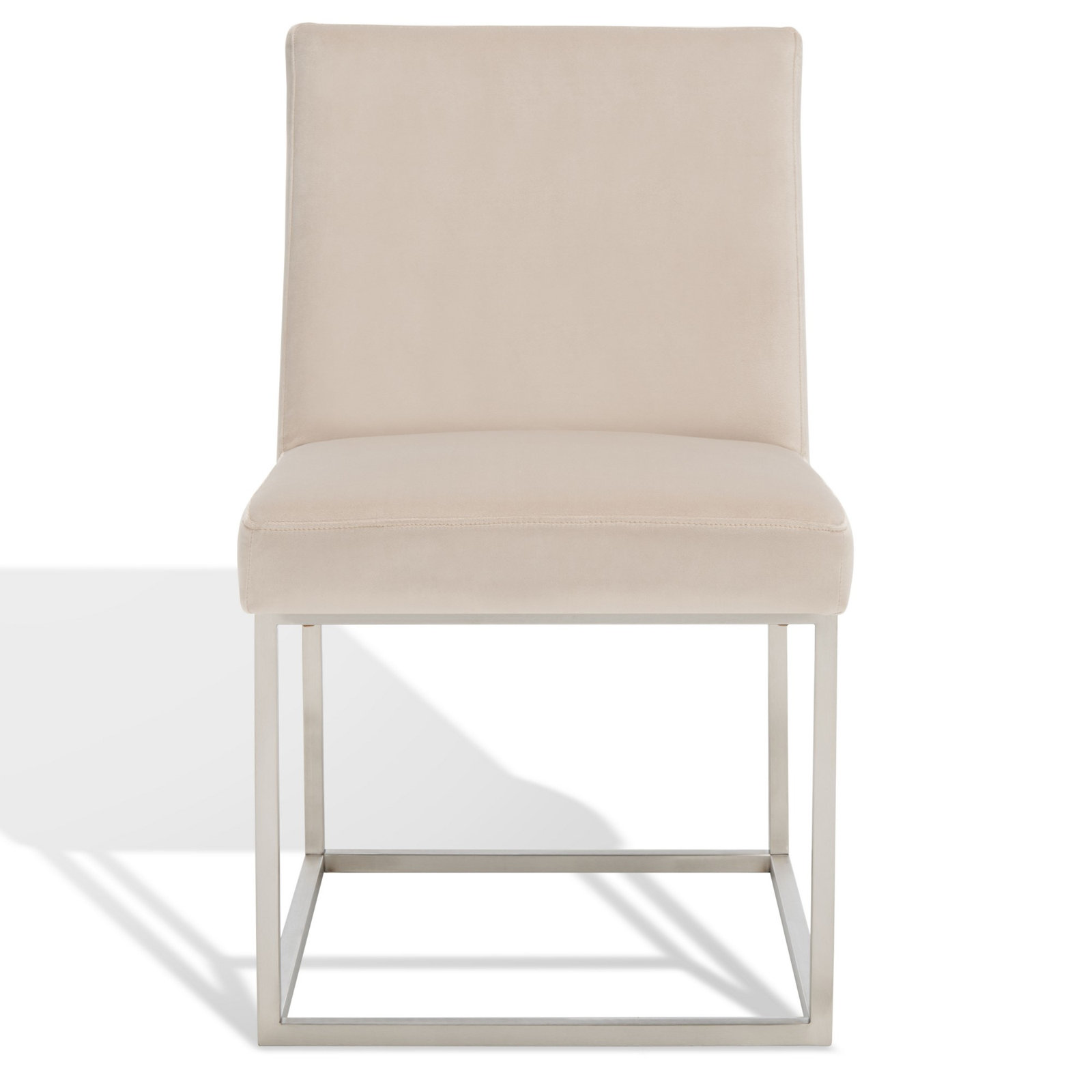 Athens Linen Dining Chair, Taupe Velvet, Silver