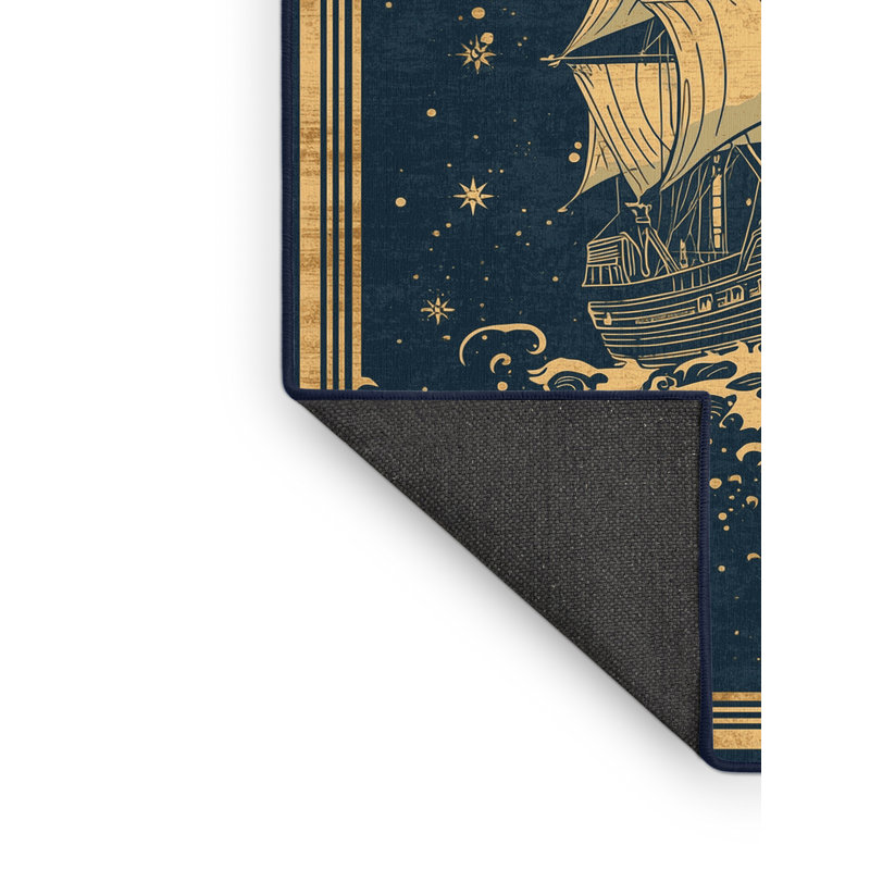 Tapis moelleux moelleux et moelleux de style rétro de style voilier de bateau de pirate Edens, 4 x 6