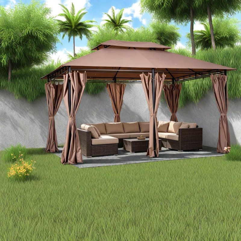 Auvents spacieux et abris de jardin (doit inclure le cadre), patio moderne en acier