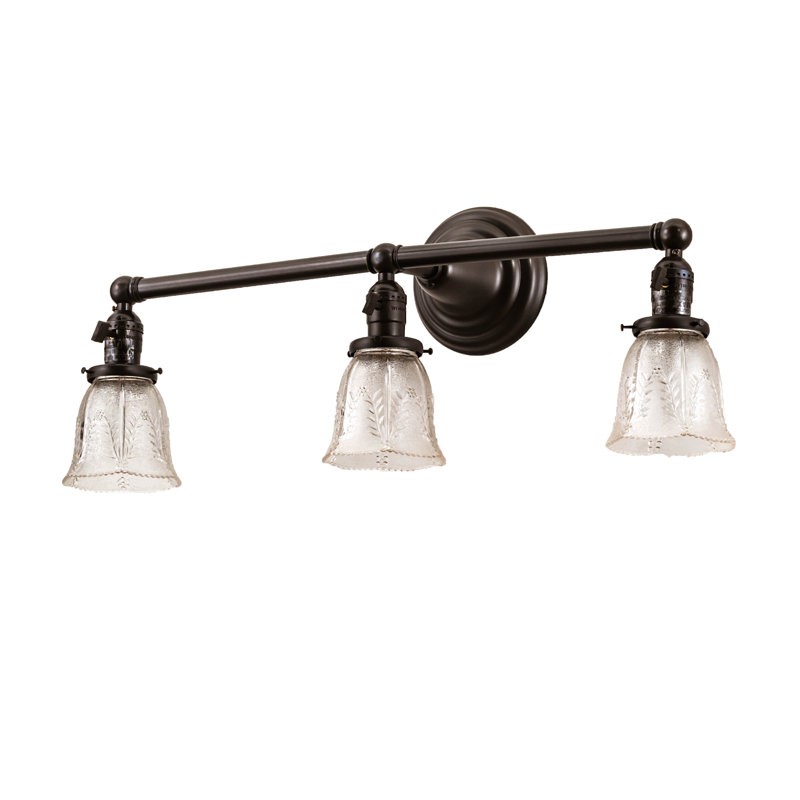 Applique murale transitionnelle à trois lumières FAC180103F3B427BB9D9B48239450C96 Williston Forge de la collection Revival au fini brun artisanal, 60,00 pouces