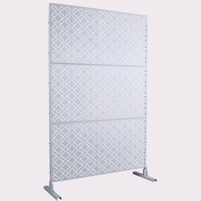Écran d'intimité extérieur et intérieur en métal H 76 po x l 48 po, écran d'intimité décoratif autoportant pour terrasse de balcon de terrasse, panneaux de clôture d'intimité pour jardin extérieur PS107