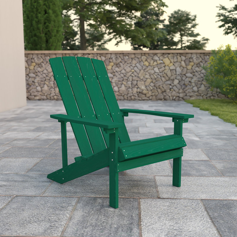 Commercial All-Weather Adirondack Chair in Faux Wood, Green