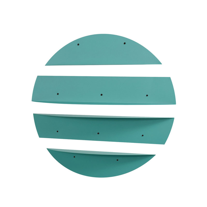 Tablette murale décorative en métal, Turquoise