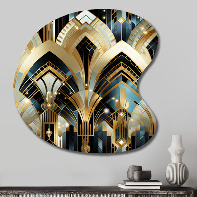 Dina - Abstract Marble Metal Wall Sculpture - Drop Shape