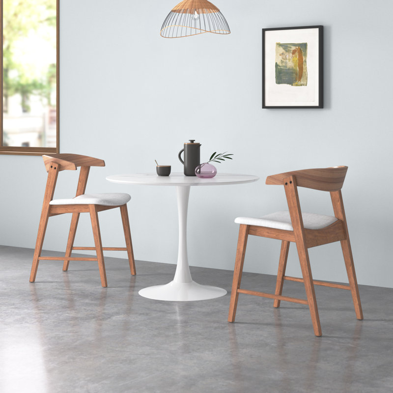 Shrivastava Mid Century Modern Dining Table/Coffee Table with Round Top & Pedestal Base, Functional Table for Kitchen, Dining & Living Room, Perfect for Breakfast Nooks & Kitchens