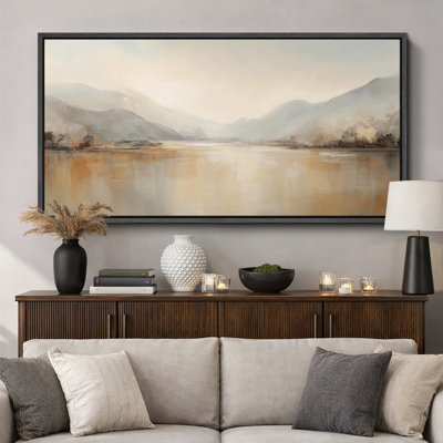 Large Framed Canvas Print Wall Art - Abstract Landscape Print for Modern Home Decor