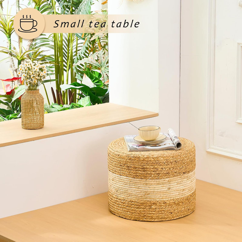 Repose-pieds artisanal en ruppie maritime naturelle - Décoration rustique durable pour maisons de style bohémien / campagnard