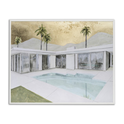 Estampe numérique moderne et chic avec vue sur la piscine, design par Michael Willett