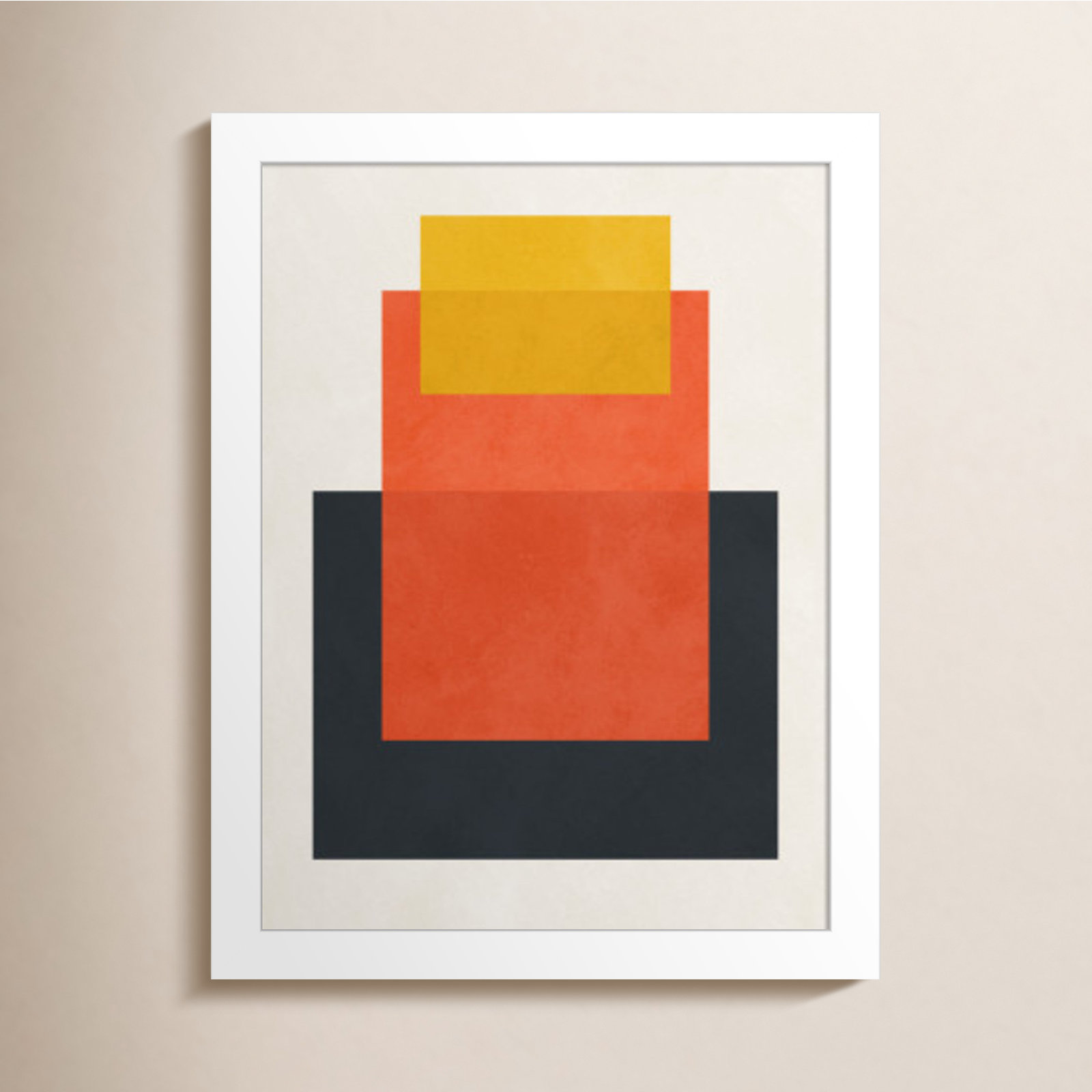 Overlapping Geometry 10 Print, 13" H x 10" W, Brown/Orange, White