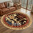 Round Cabin Brown Bear Non-slip Washable Area Rug-1624005103