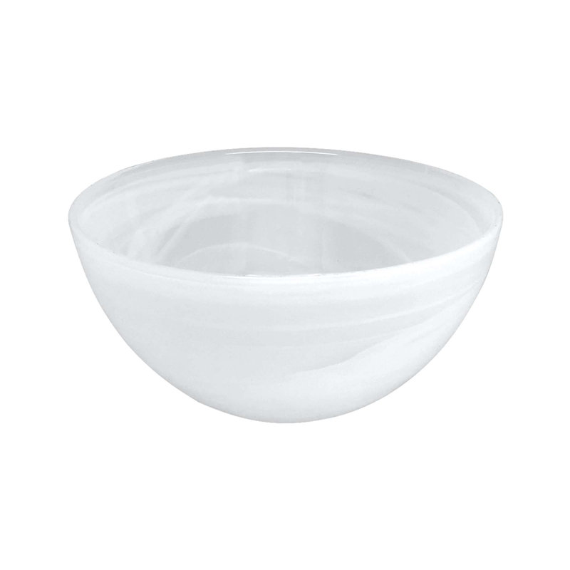 Alabaster Glass Salad Bowl, White