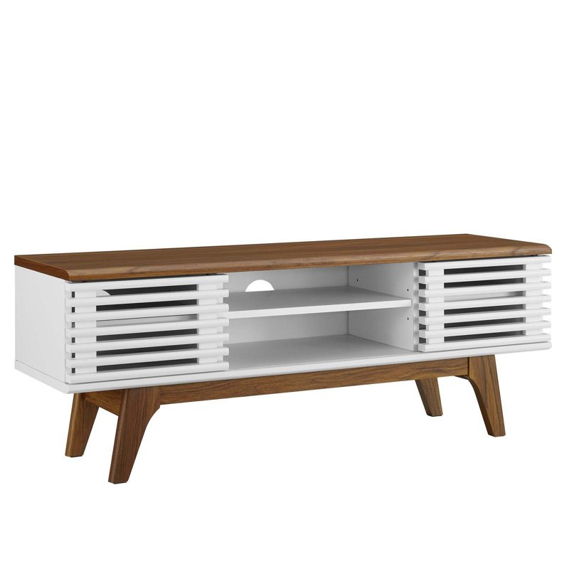 Modway Render 46" Media Console TV Stand, Walnut/White