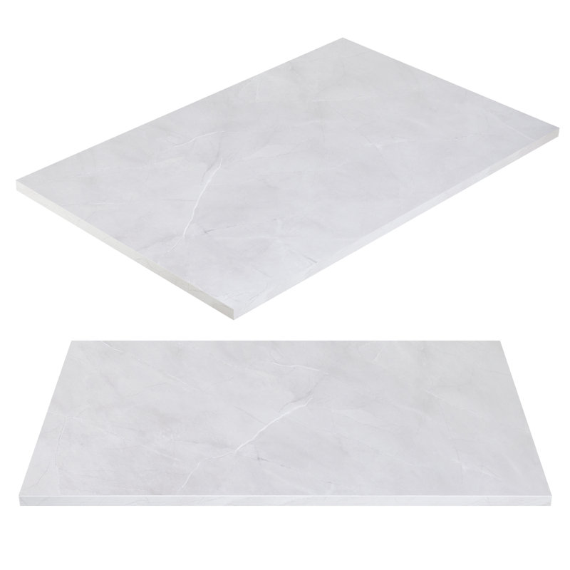 Plateau de table universel 30 x 20 po Kaboon, lot de 2, White Rock, Roche blanche, 0.71" H x 30" W x 20" D