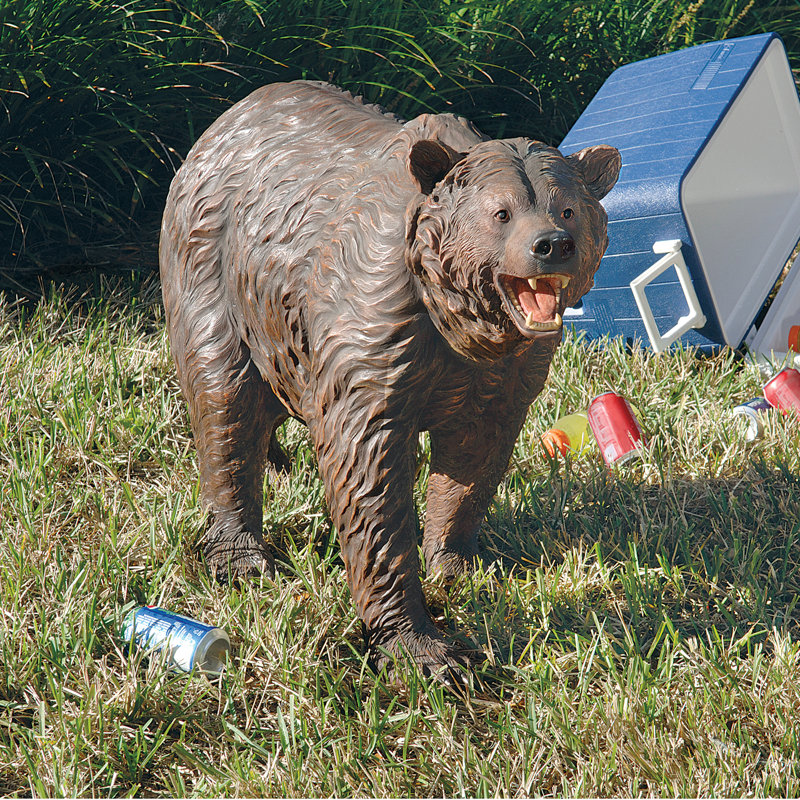Grand-Scale Brown Resin Bear Garden Statue